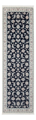 Alfombra de pasillo Alfombra Persa - Nain - Prima - 248 x 82 cm - azul oscuro