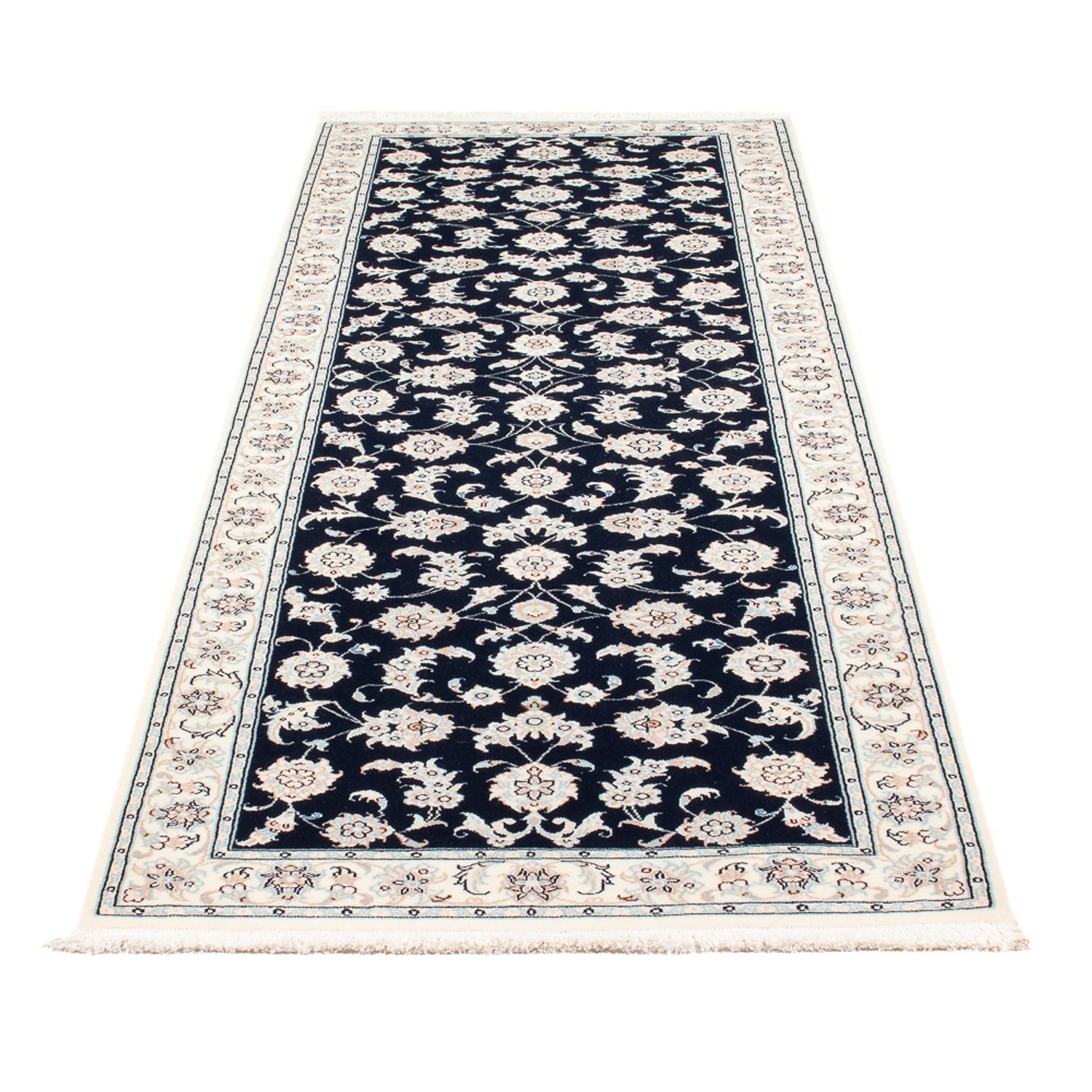 Alfombra de pasillo Alfombra Persa - Nain - Prima - 248 x 83 cm - azul oscuro