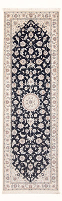 Alfombra de pasillo Alfombra Persa - Nain - Prima - 241 x 83 cm - azul oscuro