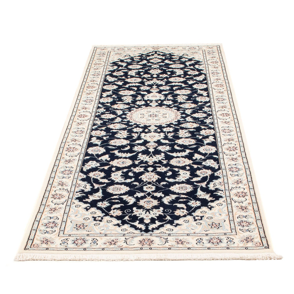 Alfombra de pasillo Alfombra Persa - Nain - Prima - 241 x 83 cm - azul oscuro