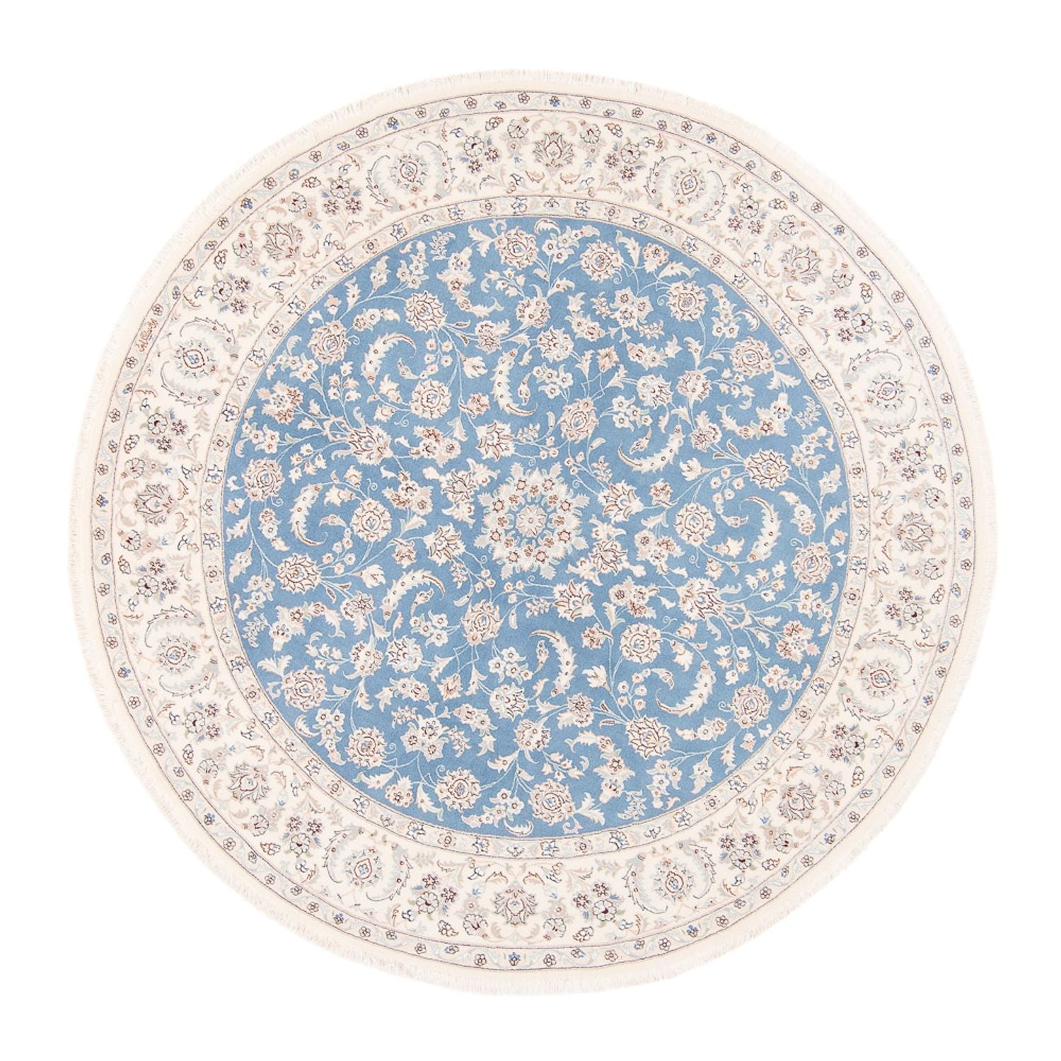 Alfombra persa - Nain redondo  - 200 x 200 cm - azul claro