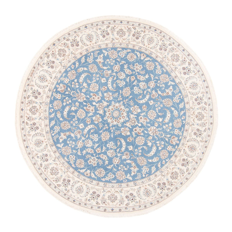 Alfombra persa - Nain redondo  - 200 x 200 cm - azul claro