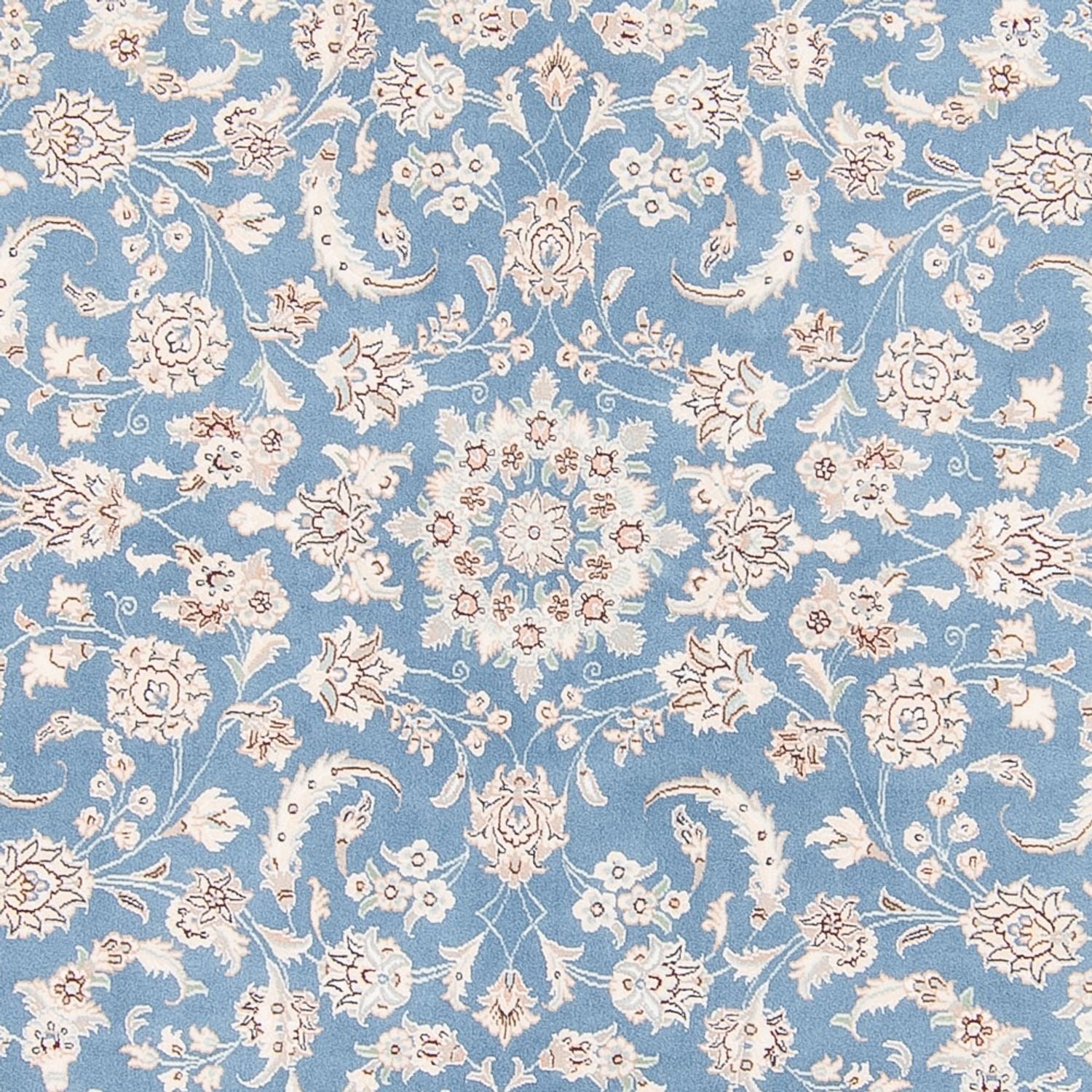 Alfombra persa - Nain redondo  - 200 x 200 cm - azul claro