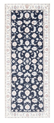 Alfombra de pasillo Alfombra Persa - Nain - Real - 200 x 80 cm - azul oscuro
