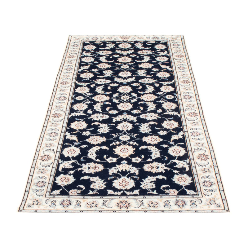 Alfombra de pasillo Alfombra Persa - Nain - Real - 200 x 80 cm - azul oscuro