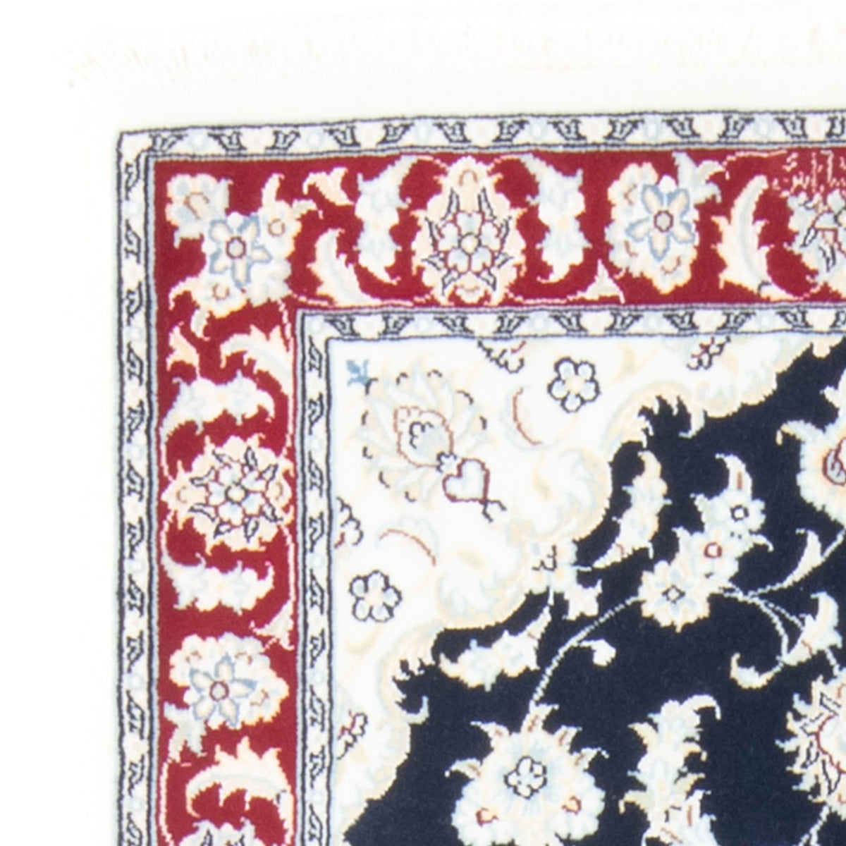 Alfombra de pasillo Alfombra Persa - Nain - Real - 203 x 81 cm - azul oscuro