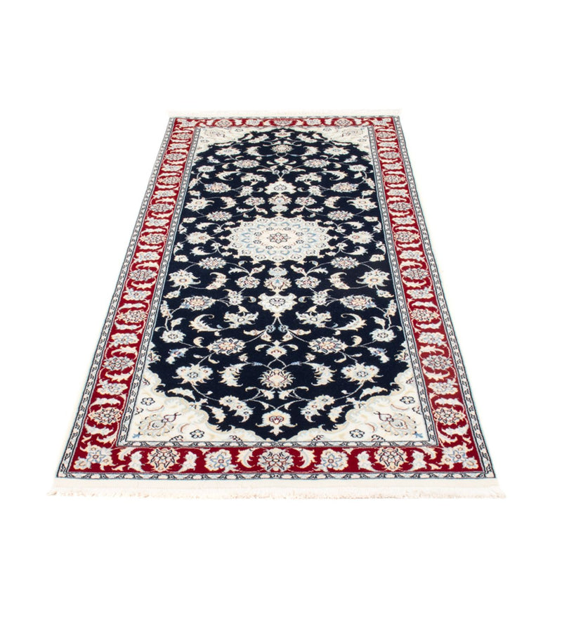 Alfombra de pasillo Alfombra Persa - Nain - Real - 203 x 81 cm - azul oscuro