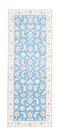 Alfombra de pasillo Alfombra Persa - Nain - Real - 200 x 80 cm - azul claro