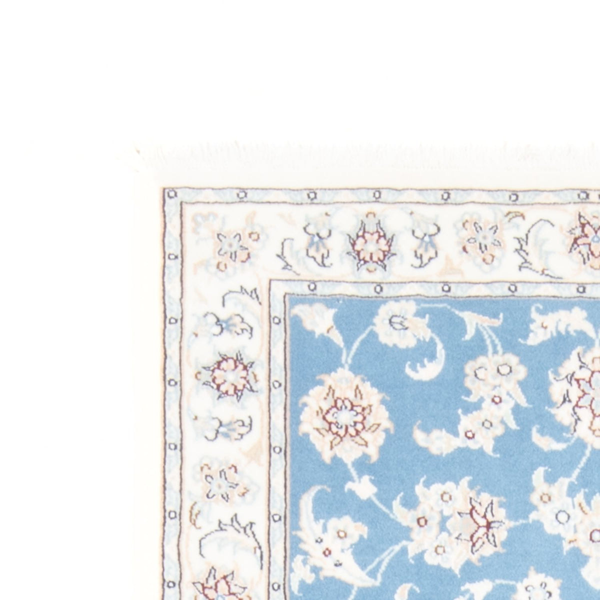 Alfombra de pasillo Alfombra Persa - Nain - Real - 200 x 80 cm - azul claro