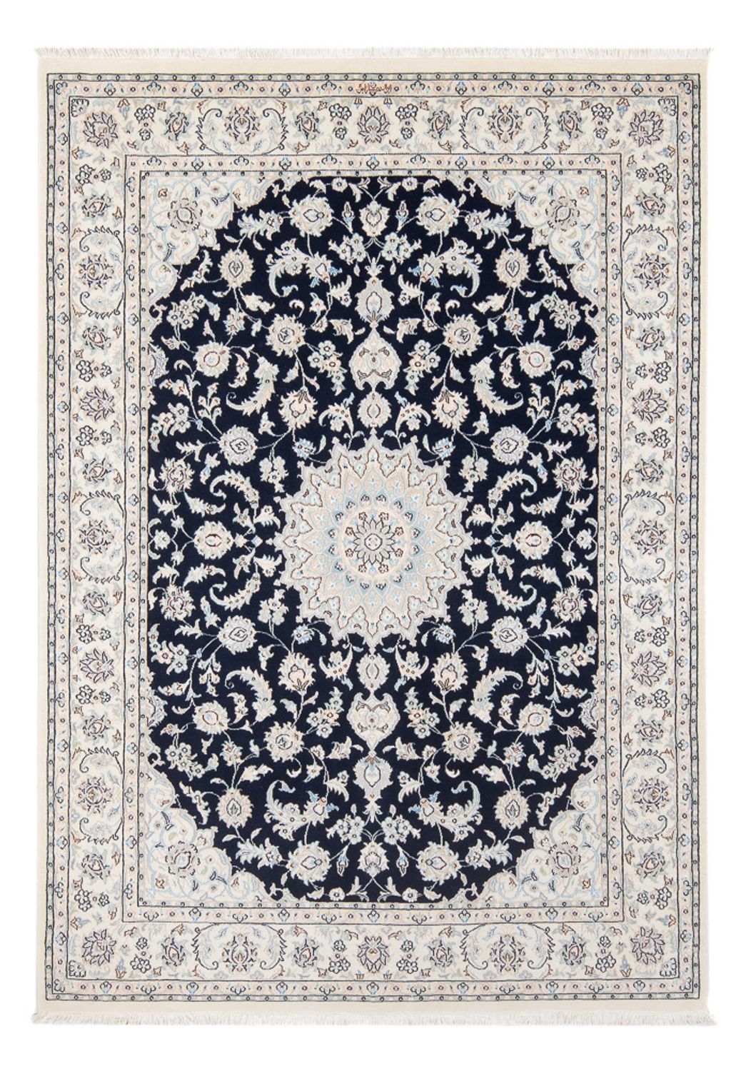 Alfombra Persa - Nain - Prima - 205 x 148 cm - azul oscuro