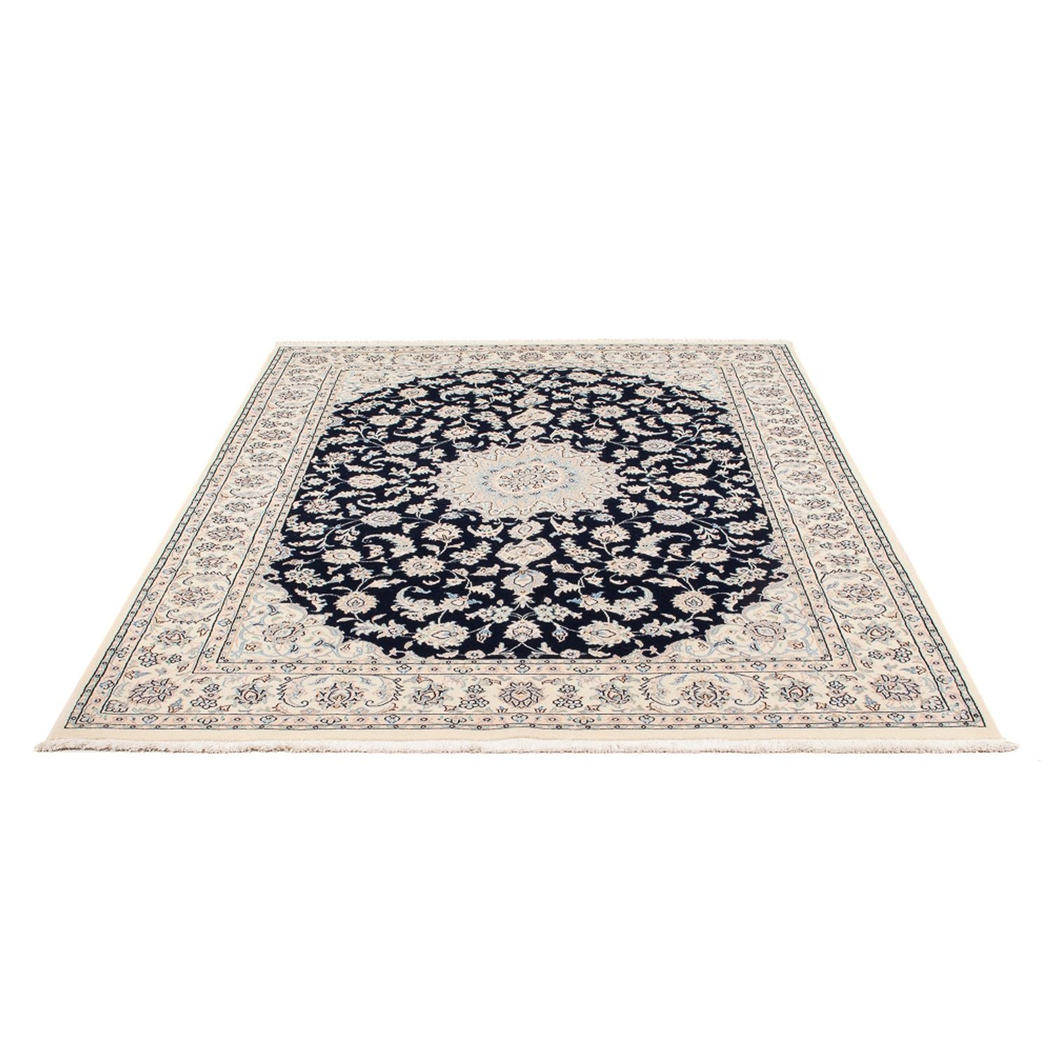 Alfombra Persa - Nain - Prima - 205 x 148 cm - azul oscuro