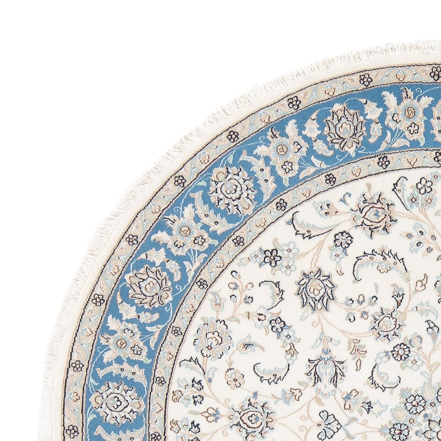 Alfombra Persa - Nain - Prima redondo  - 148 x 149 cm - crema