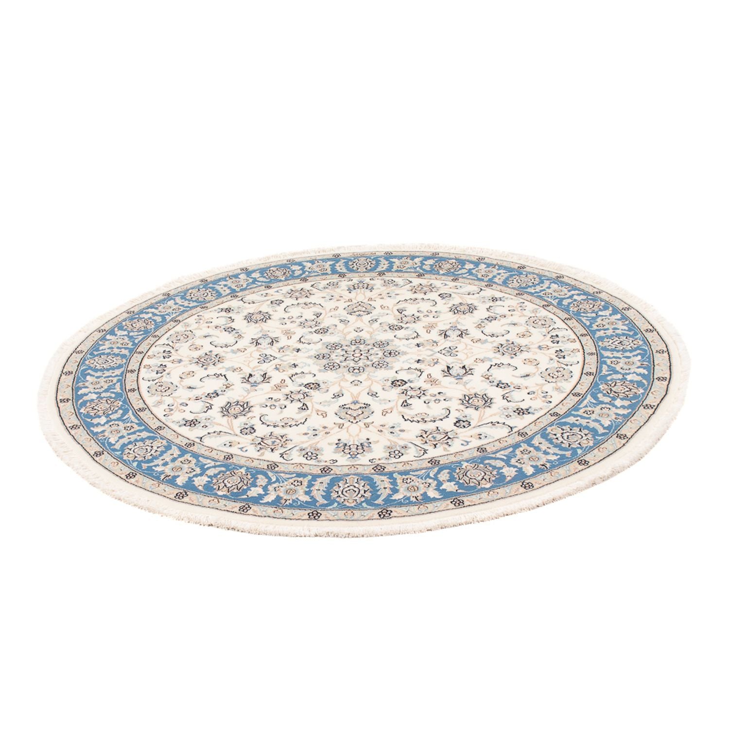 Alfombra Persa - Nain - Prima redondo  - 148 x 149 cm - crema