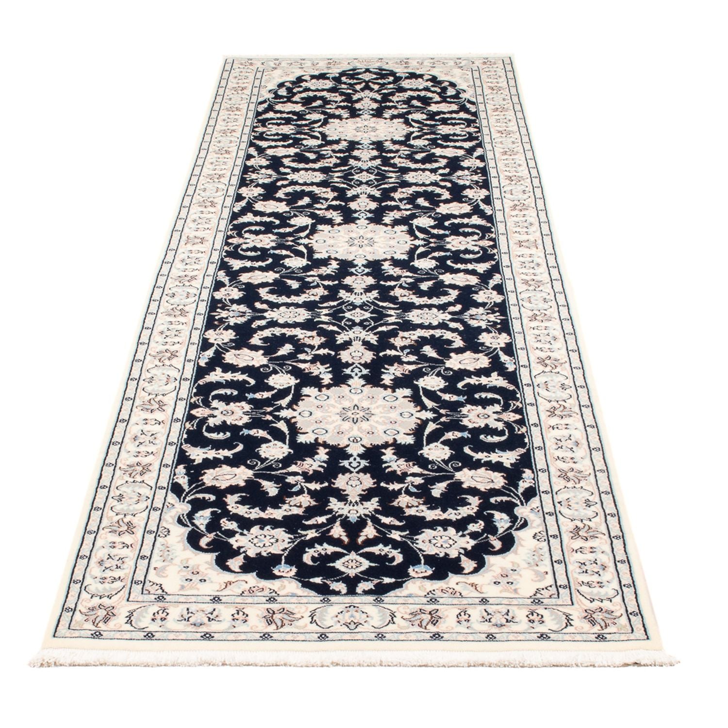 Alfombra de pasillo Alfombra Persa - Nain - Prima - 296 x 81 cm - azul oscuro