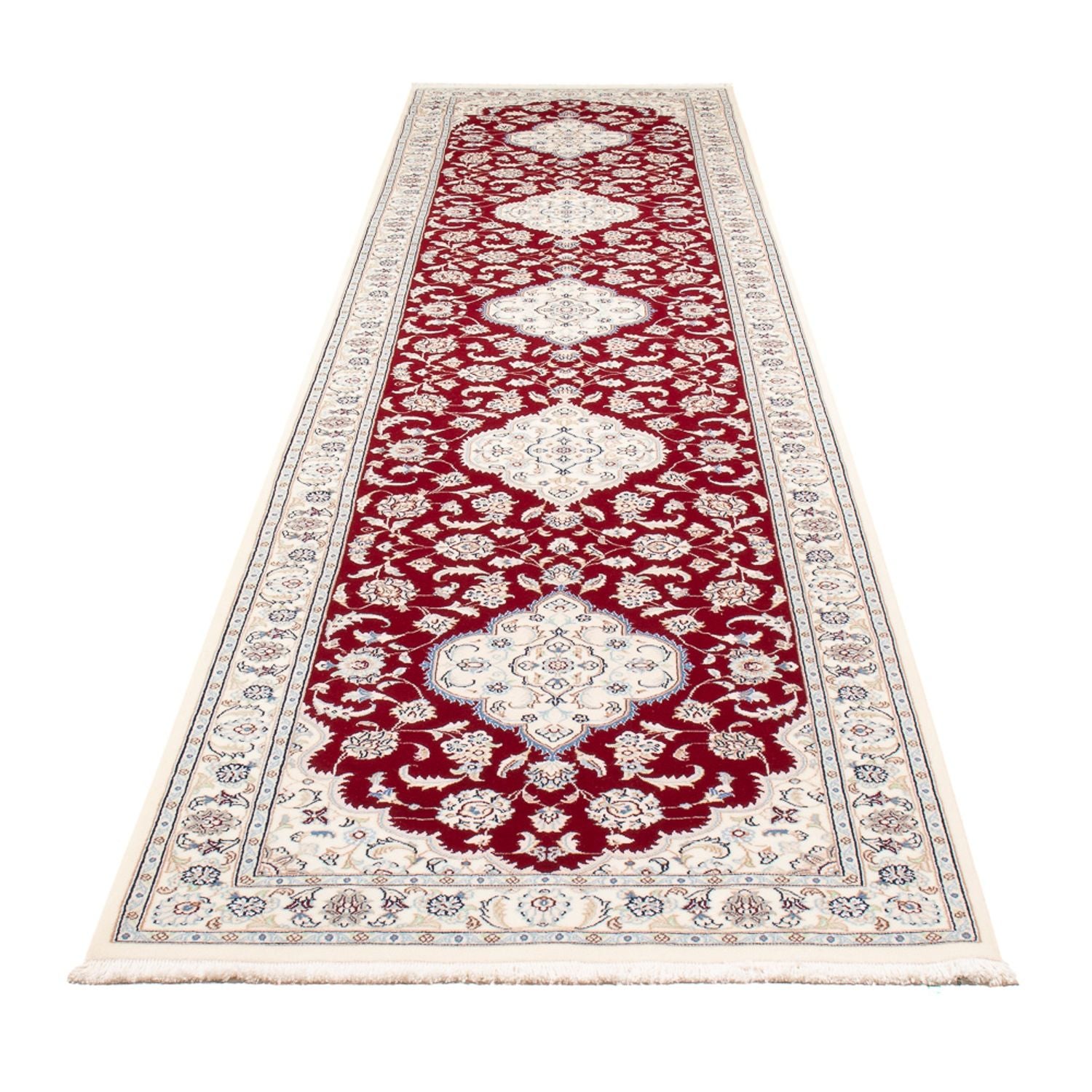 Alfombra de pasillo Alfombra Persa - Nain - Prima - 390 x 89 cm - rojo