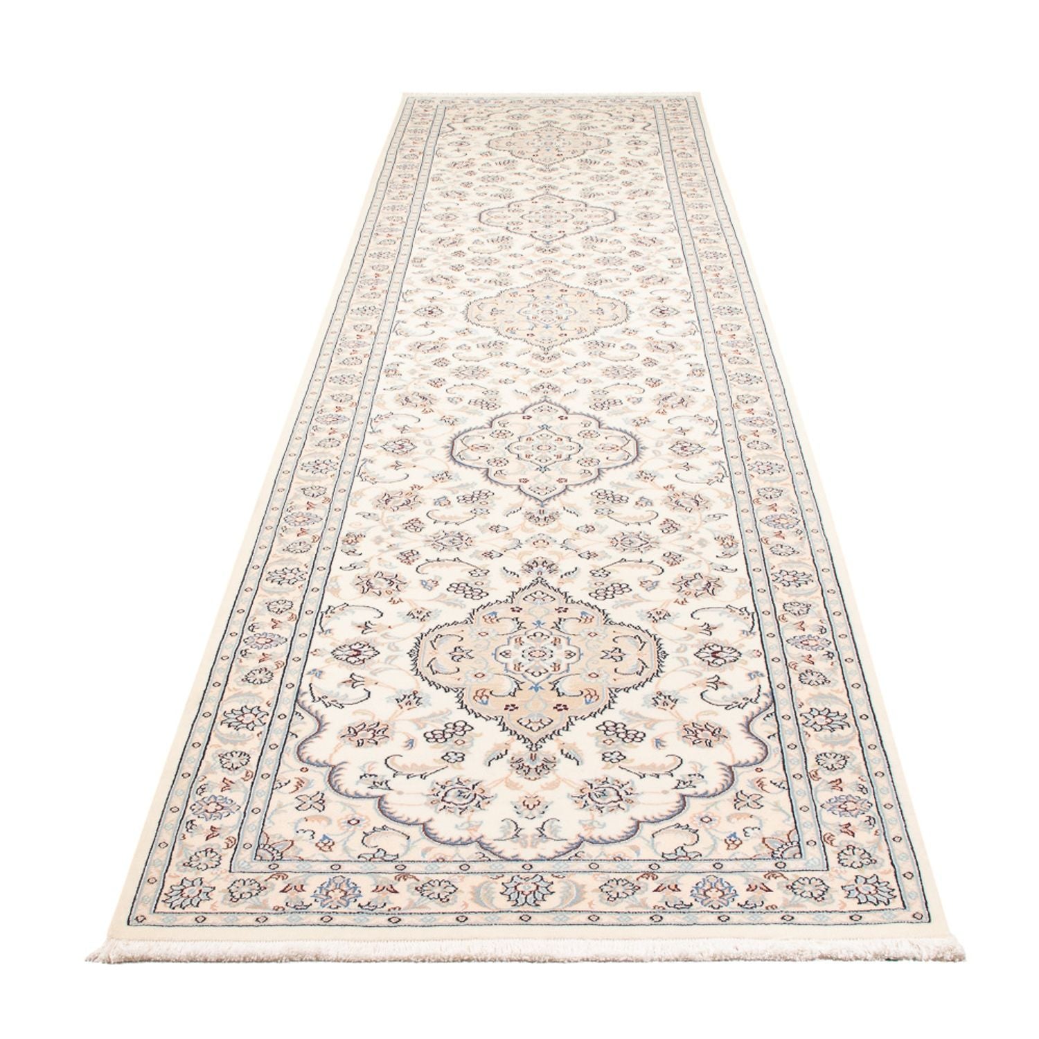 Alfombra de pasillo Alfombra Persa - Nain - Prima - 390 x 93 cm - crema