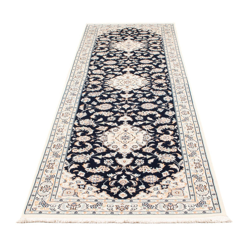 Alfombra de pasillo Alfombra Persa - Nain - Prima - 295 x 80 cm - azul oscuro