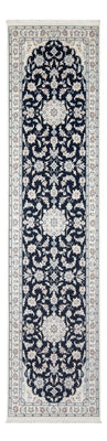 Alfombra de pasillo Alfombra Persa - Nain - Prima - 302 x 80 cm - azul oscuro
