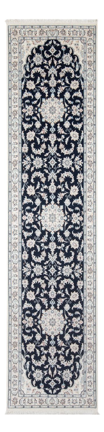 Alfombra de pasillo Alfombra Persa - Nain - Prima - 302 x 80 cm - azul oscuro