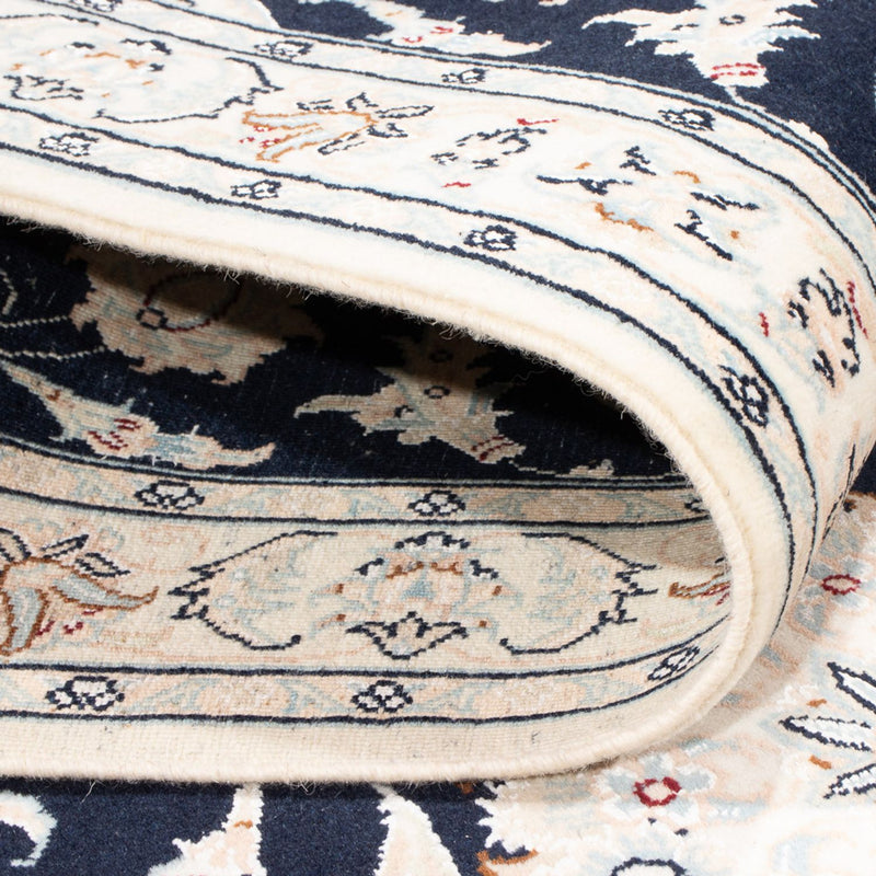Alfombra de pasillo Alfombra Persa - Nain - Prima - 302 x 80 cm - azul oscuro