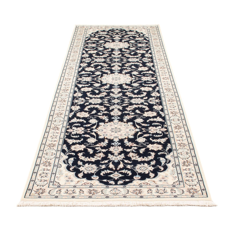 Alfombra de pasillo Alfombra Persa - Nain - Prima - 302 x 80 cm - azul oscuro