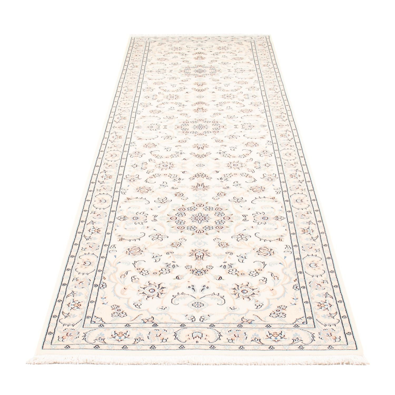 Alfombra de pasillo Alfombra Persa - Nain - Prima - 309 x 80 cm - crema
