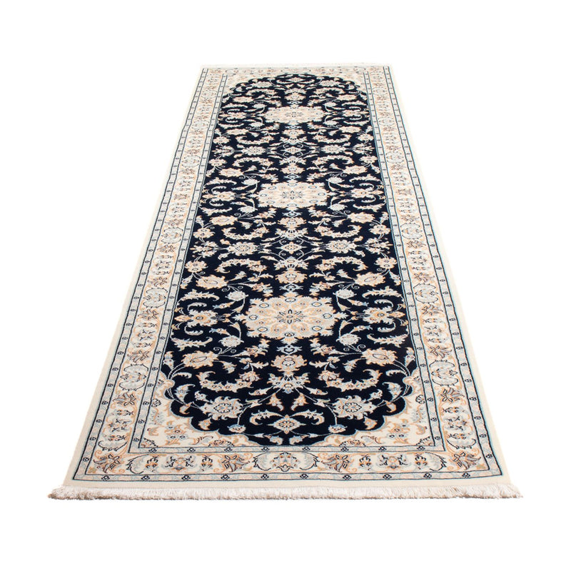 Alfombra de pasillo Alfombra Persa - Nain - Prima - 302 x 83 cm - azul oscuro