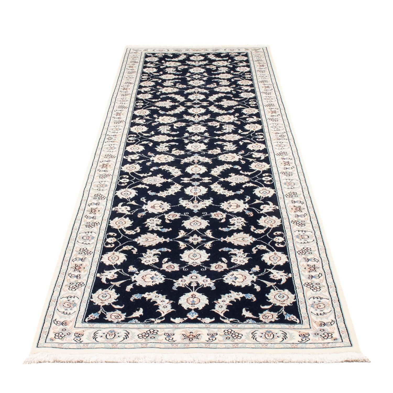 Alfombra de pasillo Alfombra Persa - Nain - Prima - 293 x 81 cm - azul oscuro