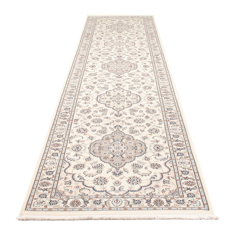 Alfombra de pasillo Alfombra Persa - Nain - Prima - 410 x 90 cm - crema