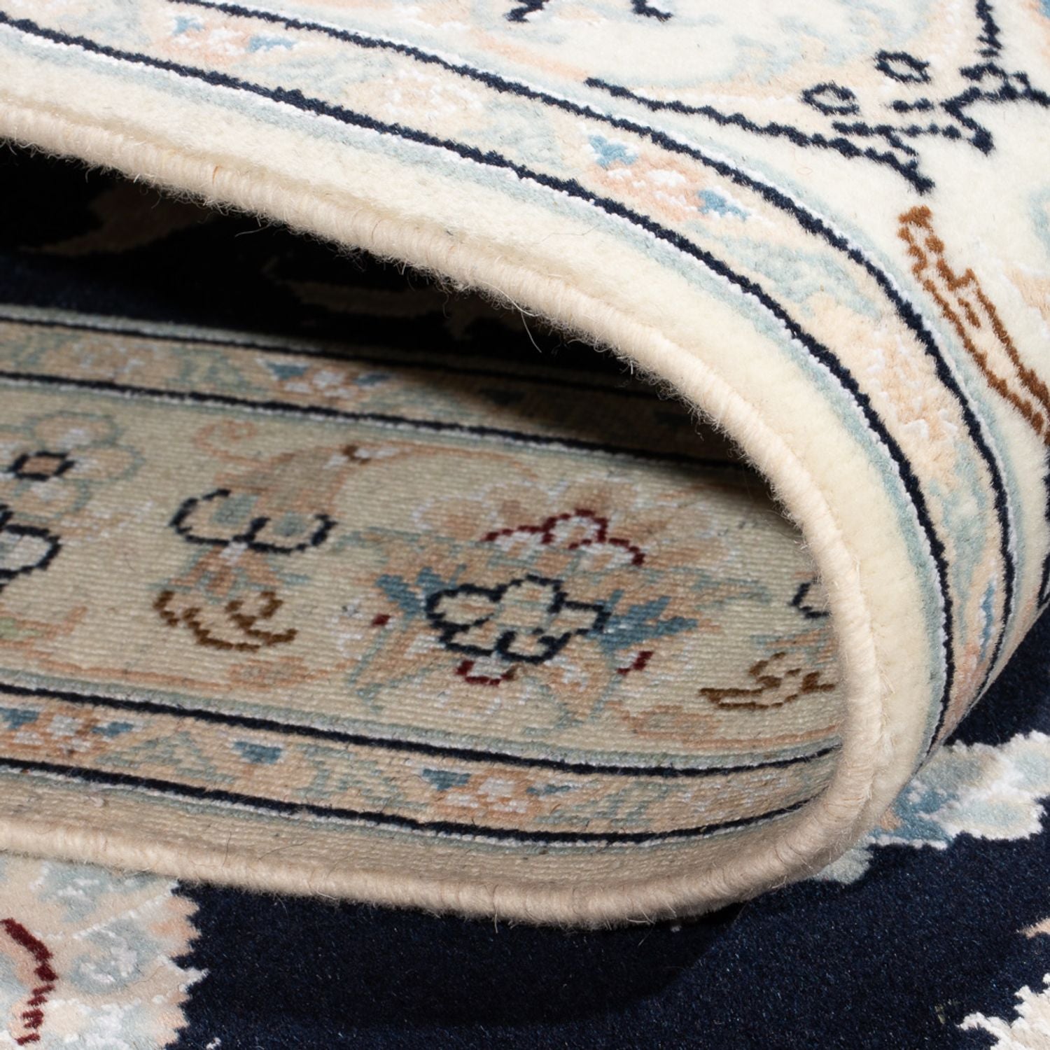Alfombra de pasillo Alfombra Persa - Nain - Prima - 339 x 85 cm - azul oscuro