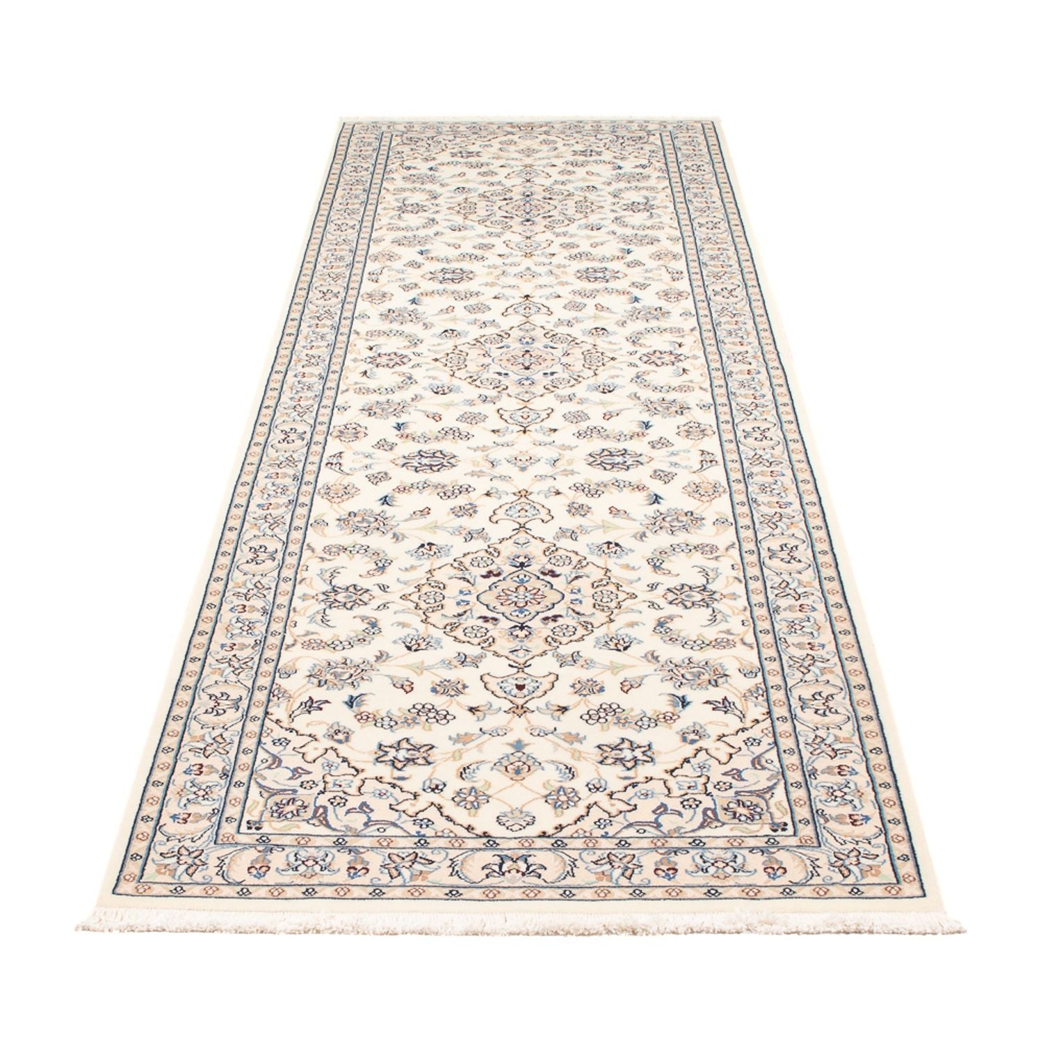Alfombra de pasillo Alfombra Persa - Nain - Prima - 304 x 80 cm - crema