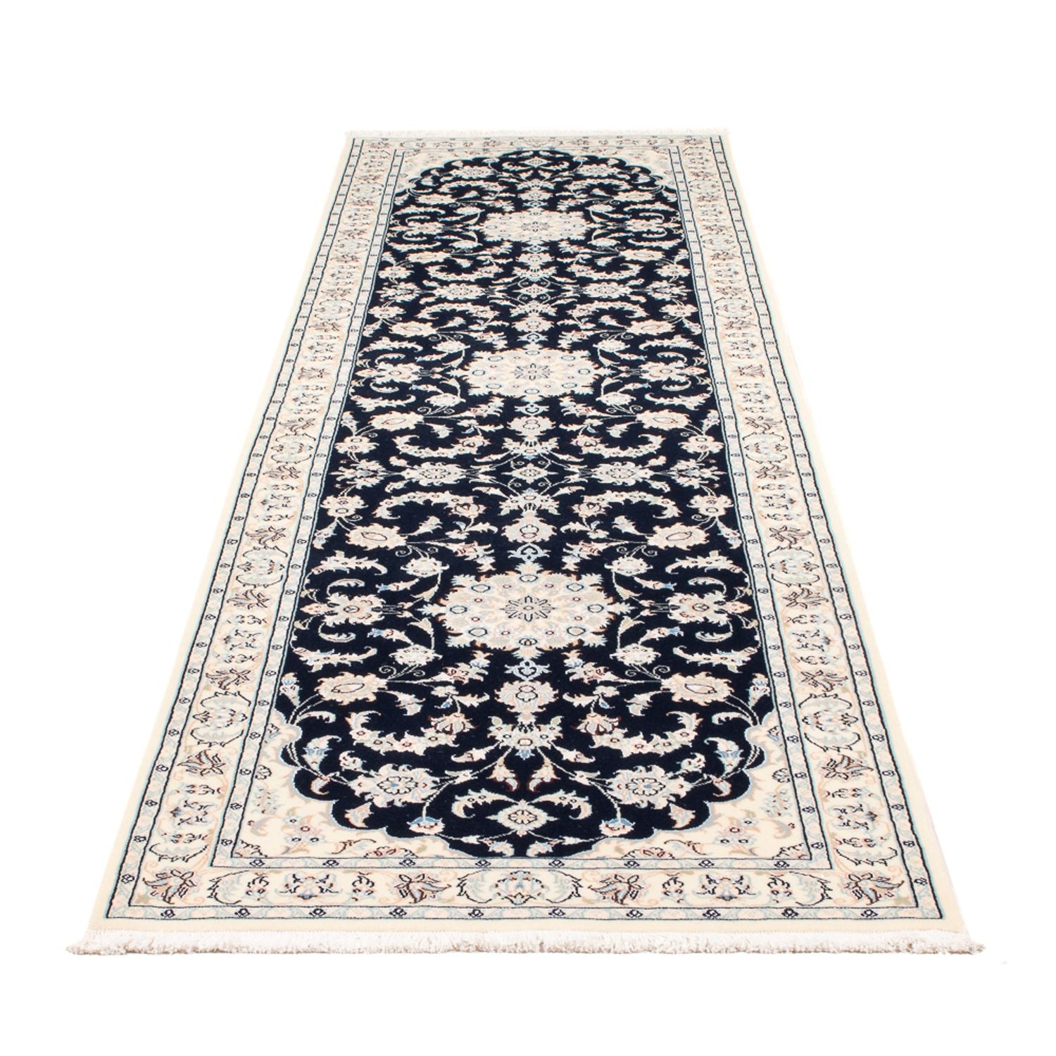 Alfombra de pasillo Alfombra Persa - Nain - Prima - 296 x 81 cm - azul oscuro