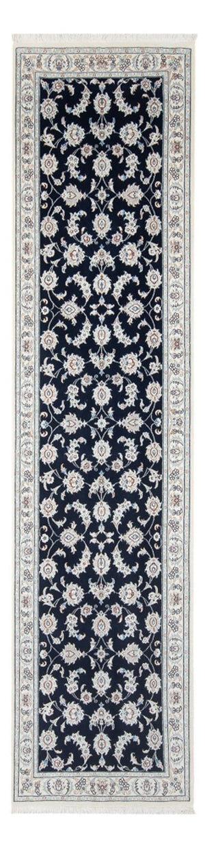 Alfombra de pasillo Alfombra Persa - Nain - Prima - 301 x 82 cm - azul oscuro