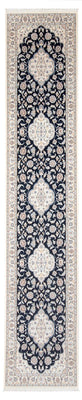 Alfombra de pasillo Alfombra Persa - Nain - Prima - 400 x 90 cm - azul oscuro