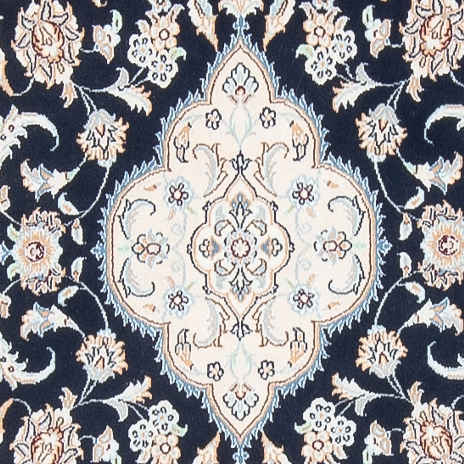 Alfombra de pasillo Alfombra Persa - Nain - Prima - 400 x 90 cm - azul oscuro