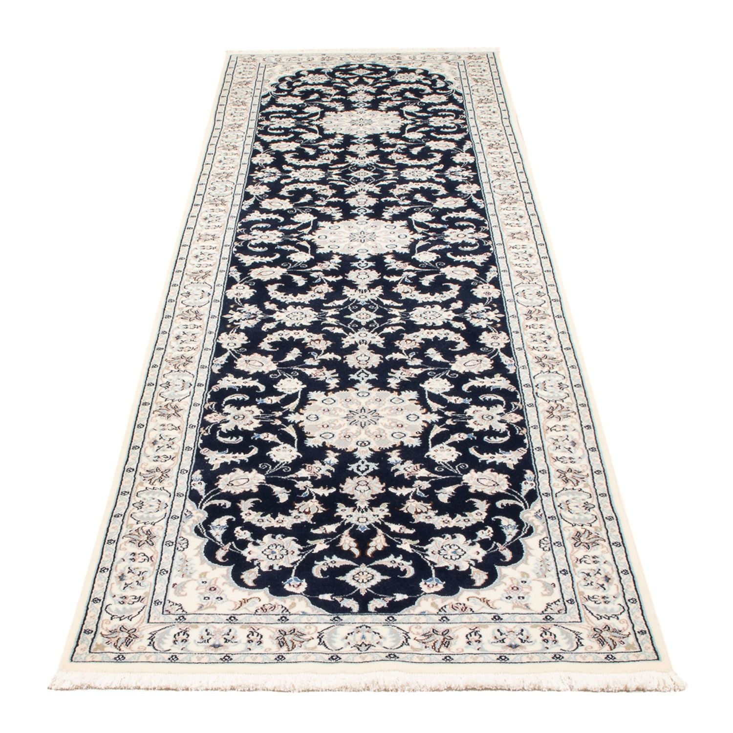 Alfombra de pasillo Alfombra Persa - Nain - Prima - 294 x 80 cm - azul oscuro