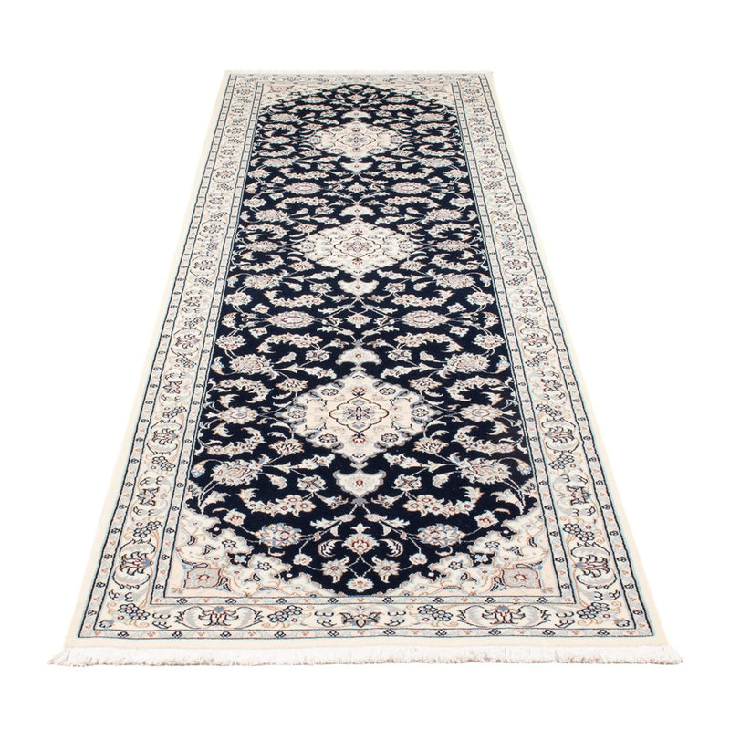 Alfombra de pasillo Alfombra Persa - Nain - Prima - 300 x 80 cm - azul oscuro