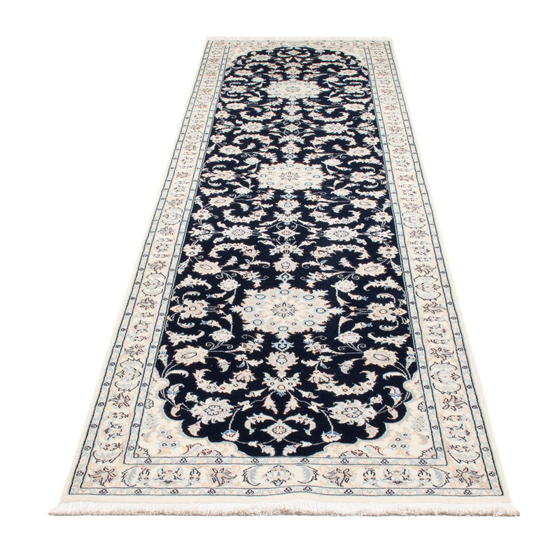 Alfombra de pasillo Alfombra Persa - Nain - Prima - 322 x 80 cm - azul oscuro