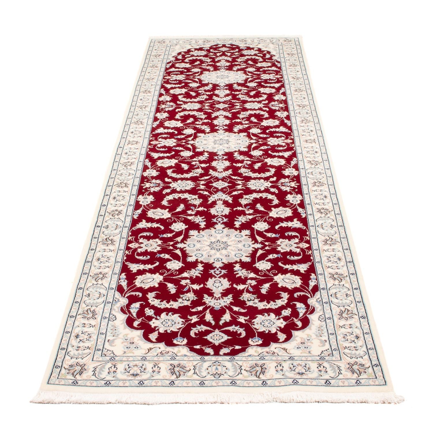 Alfombra de pasillo Alfombra Persa - Nain - Prima - 297 x 81 cm - rojo