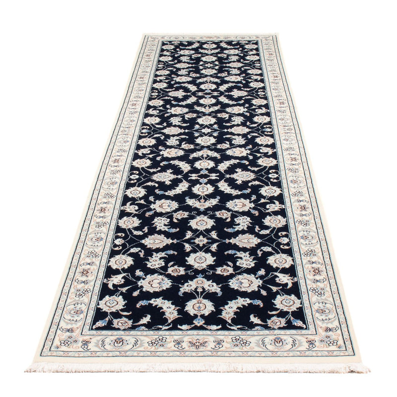 Alfombra de pasillo Alfombra Persa - Nain - Prima - 302 x 80 cm - azul oscuro