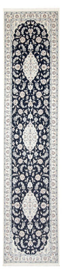 Alfombra de pasillo Alfombra Persa - Nain - Prima - 344 x 90 cm - azul oscuro