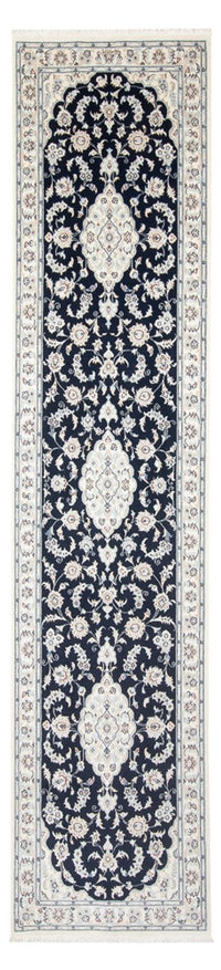Alfombra de pasillo Alfombra Persa - Nain - Prima - 344 x 90 cm - azul oscuro
