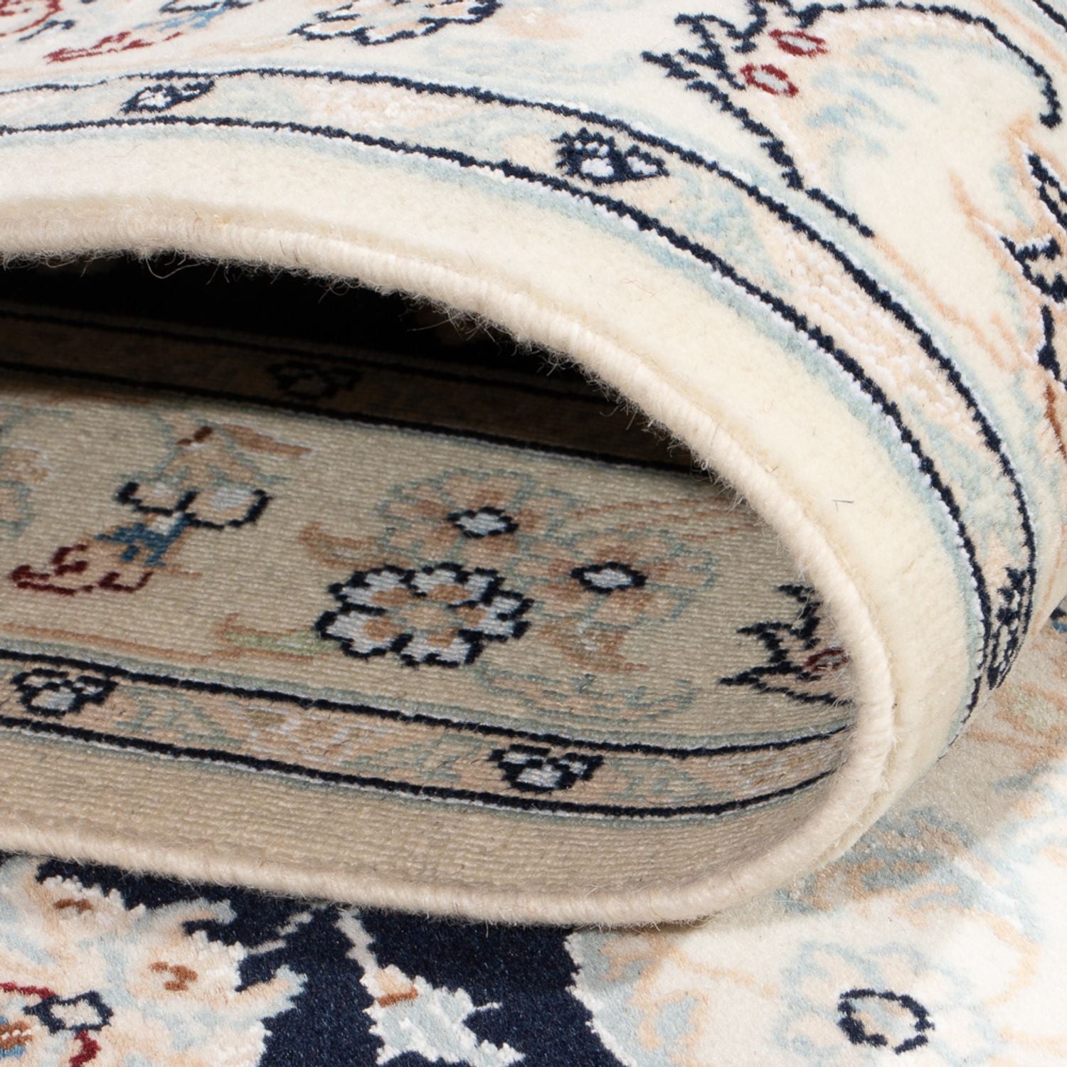 Alfombra de pasillo Alfombra Persa - Nain - Prima - 344 x 90 cm - azul oscuro