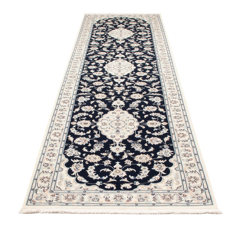 Alfombra de pasillo Alfombra Persa - Nain - Prima - 344 x 90 cm - azul oscuro