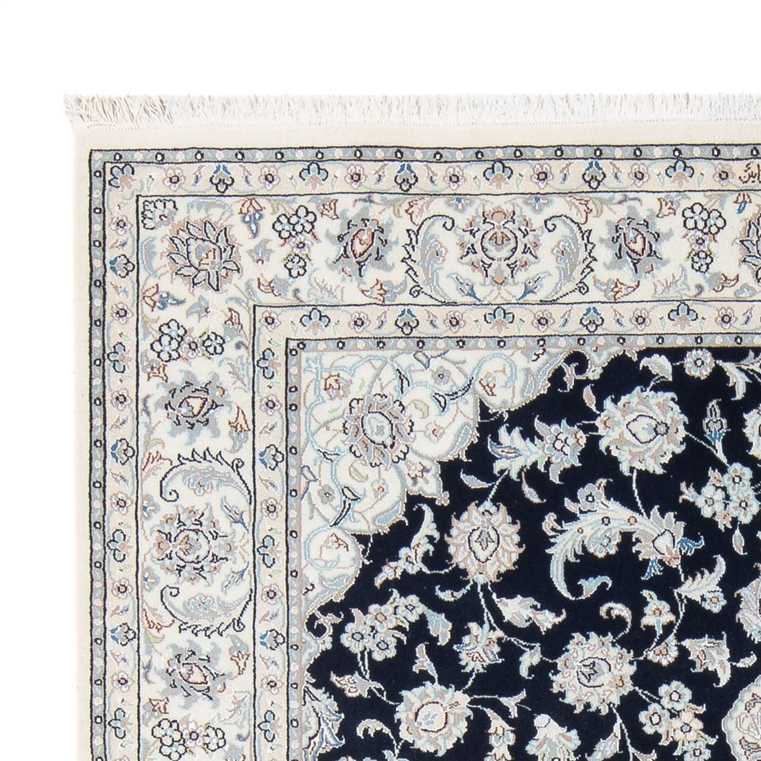 Alfombra Persa - Nain - Prima - 199 x 149 cm - azul oscuro