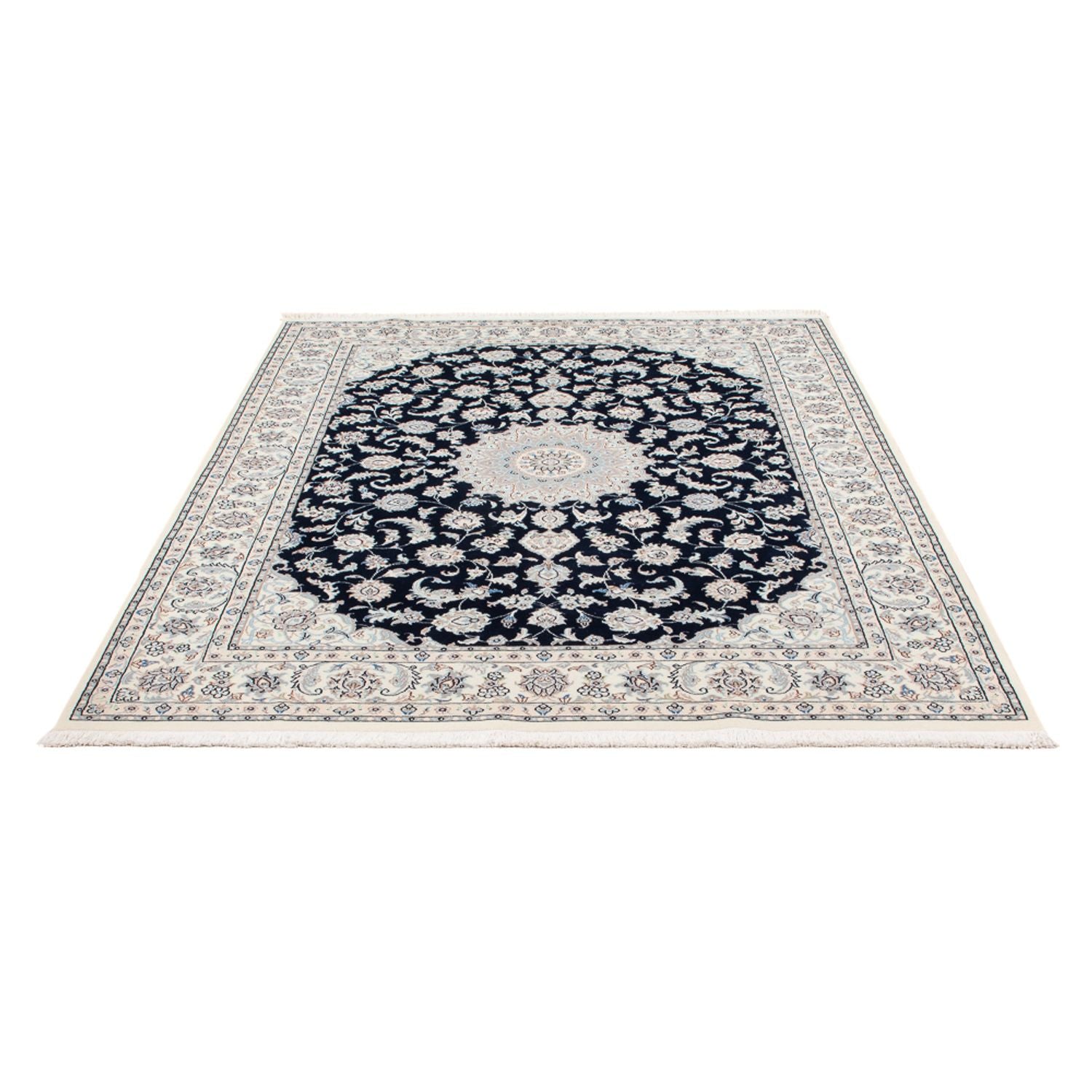 Alfombra Persa - Nain - Prima - 199 x 149 cm - azul oscuro