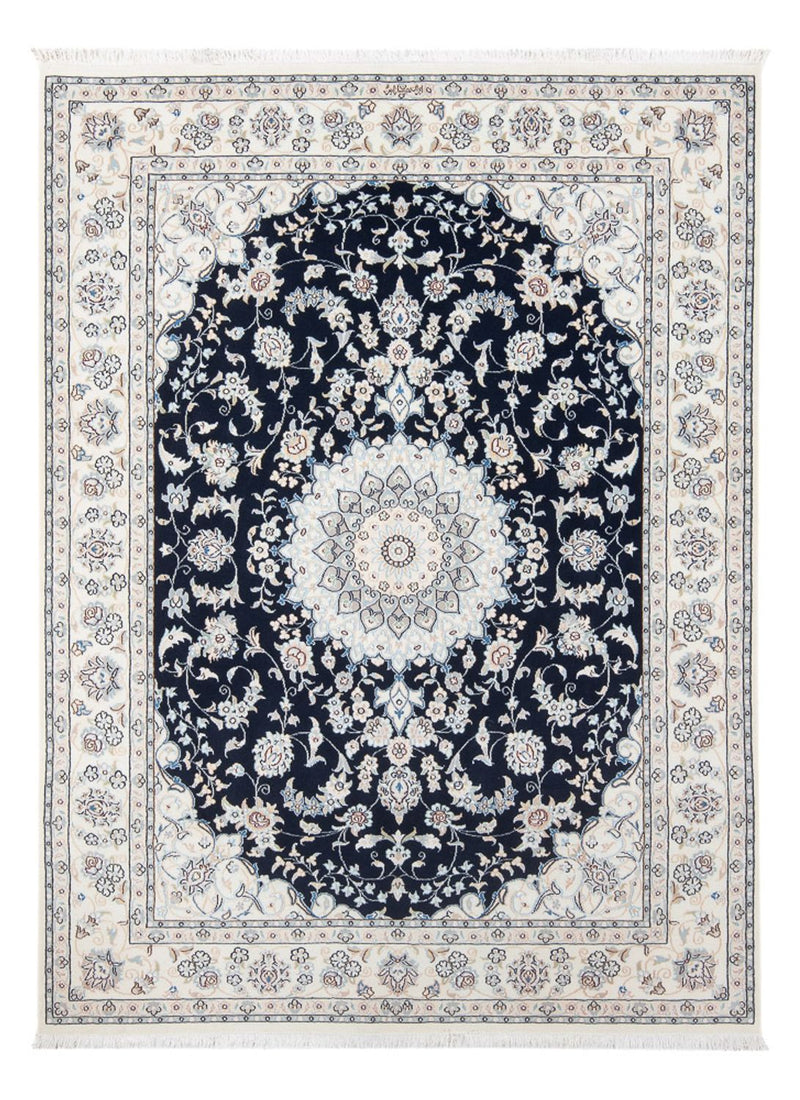 Alfombra Persa - Nain - Prima - 196 x 148 cm - azul oscuro