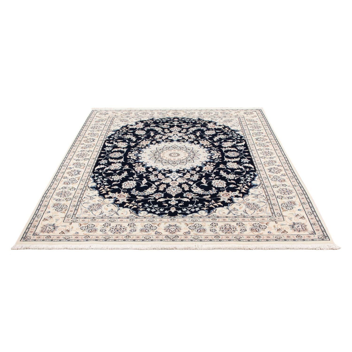 Alfombra Persa - Nain - Prima - 196 x 148 cm - azul oscuro