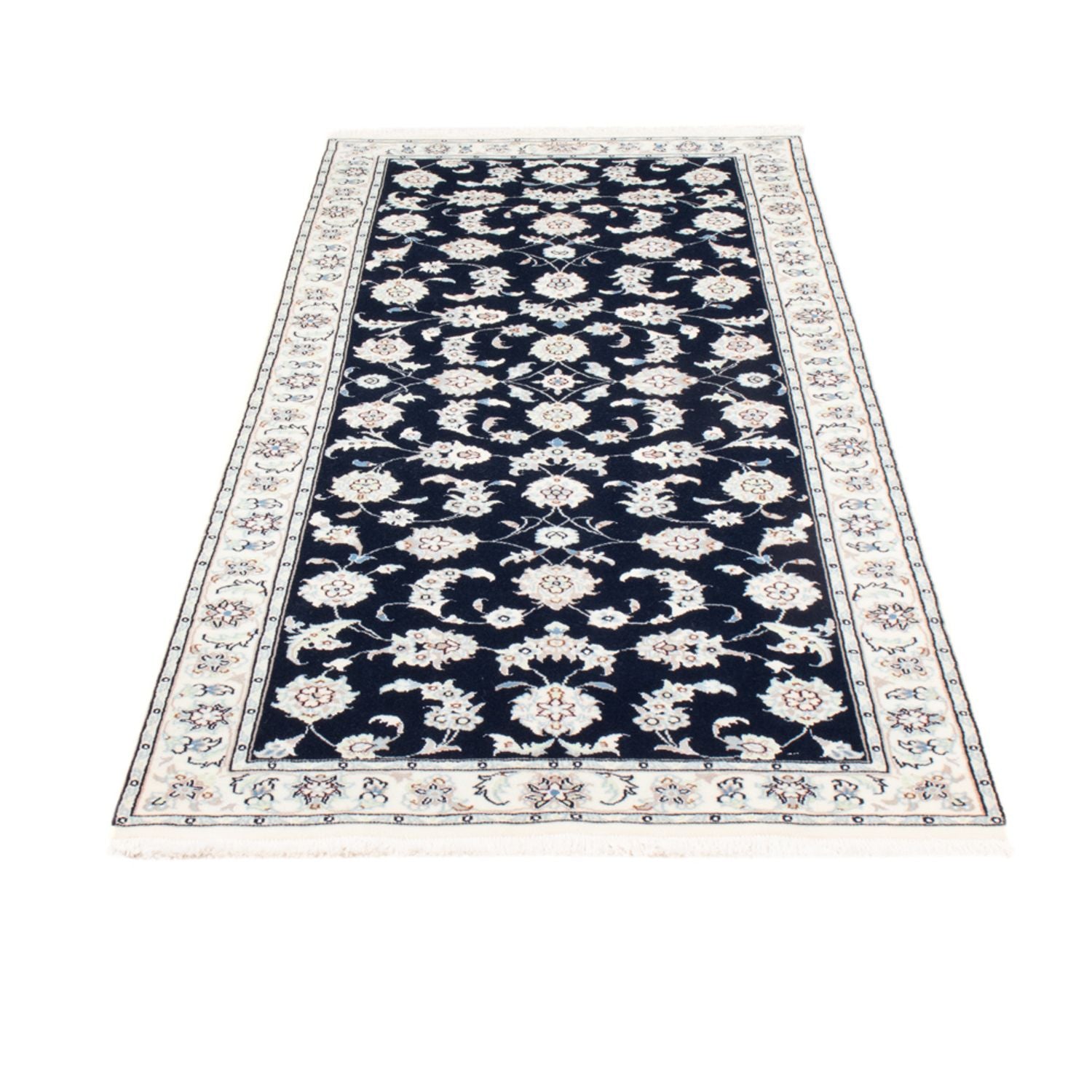 Alfombra de pasillo Alfombra Persa - Nain - Real - 195 x 81 cm - azul oscuro
