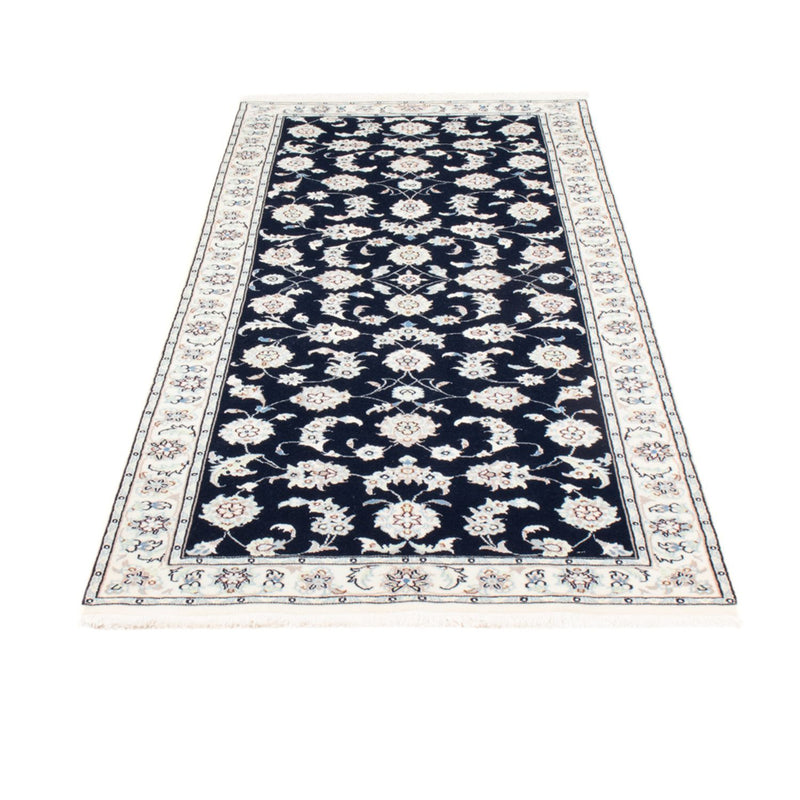 Alfombra de pasillo Alfombra Persa - Nain - Real - 195 x 81 cm - azul oscuro